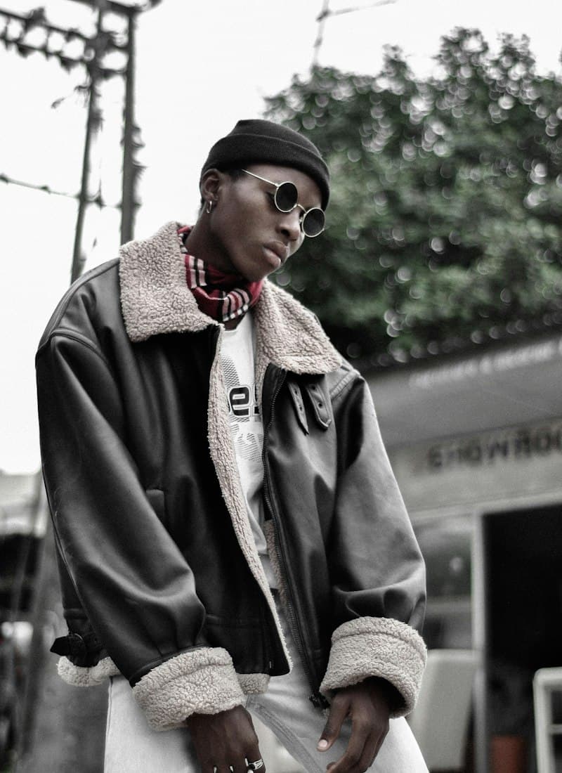 Midnight Shearling Bomber